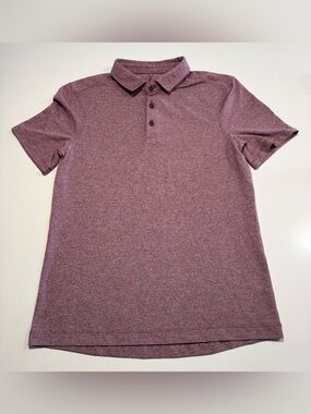 Lululemon Men’s Red Solid Polo Shirt 3-Button Short Sleeve Size Small